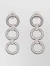 Self-portrait Multi-hoop Drop Earrings Featuring Rhinestone Accents In Metallic
