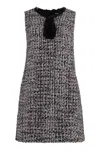 Self-portrait Black Sequin-embellished Boucl-tweed Mini Dress