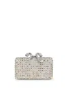 Self-portrait Rectangular Rhinestone-embellished Clutch Bag With Bow Clasp In Multi