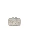 Self-portrait Multicrystal Clutch Women's Bag In Silver