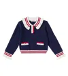 Self-portrait Ruffled Sweater In Navy