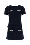 Self-portrait Textured Boucle Mini Dress In Blue