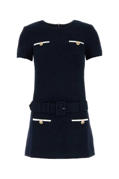 Self-portrait Navy Blue Boucle Mini Dress
