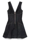 Self-portrait Navy Blue Dress With Bustier Neckline And Zip Detail