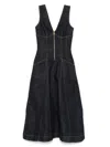 Self-portrait V-neck Denim Midi Dresses