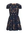 Self-portrait Self Portrait Women Blue Cotton Poplin Mini Dress With Bow Motif In Blue