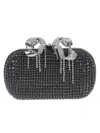 Self-portrait Navy Chainmail Clutch Bag In Blue
