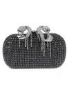Self-portrait Navy Chainmail Clutch Bag In Blue