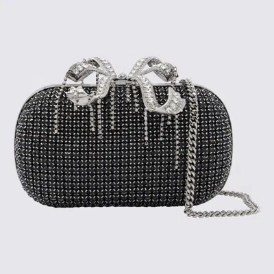 Self-portrait Navy Crystal Clutch