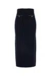 Self-portrait Midnight Blue Wool Blend Skirt