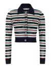 Self-portrait Maglia Navy Striped Viscose