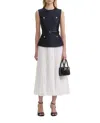 Self-portrait Navy Taffeta Midi Dress In Blue