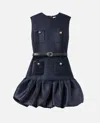 Self-portrait Crew Neck Taffeta Mini Dress With Ruffled Hem