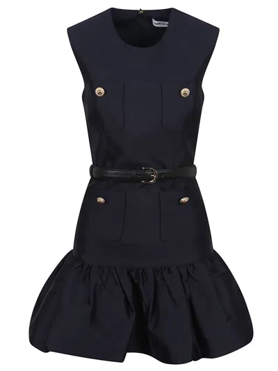 Self-portrait Taffeta Mini Dress With Puffed Skirt In Gold