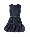 Self-portrait Taffeta Mini Dress With Puffed Skirt In Blue
