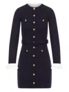 Self-portrait Navy Viscose Knit Mini Dress Clothing In Blue