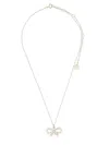 Self-portrait Necklace With Bow In Gold