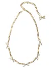 Self-portrait Necklace With Bows With Crystals Jewels Gold In Gold