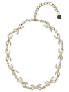 Self-portrait Necklace With Embellished Bows And Crystals Jewels Gold In Gold