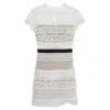 Self-portrait Oblique Lace Mini Dress In White Polyester In White