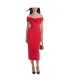 Self-portrait Bow Midi Dress In Red