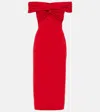 Self-portrait Bow Midi Dress In Rot