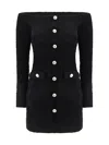 Self-portrait Knitted Mini Dress In Black