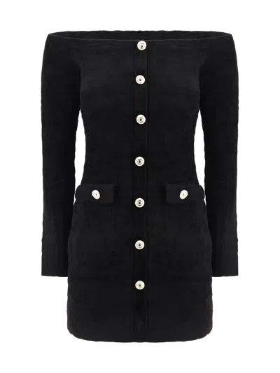 Self-portrait Off-shoulder Mini Dress In Black