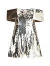 Self-portrait Self Portrait Short Dress With Off The Shoulders In Gold