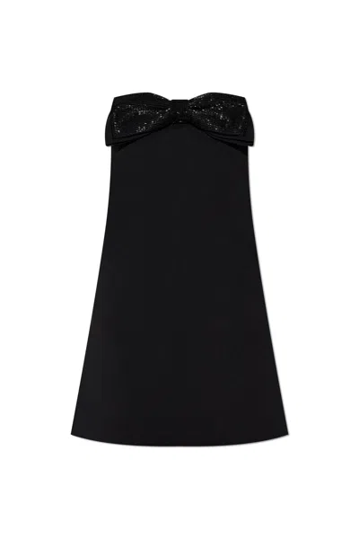 Self-portrait Strapless Mini Dress With Bow In Black