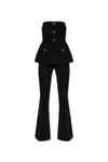 Self-portrait Bustier Jumpsuit With In Black