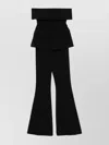 Self-portrait Black Crepe Off Shoulder Jumpsuit Black