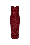 Self-portrait Self Portrait Off-the-shoulder Sequin Dress In Red