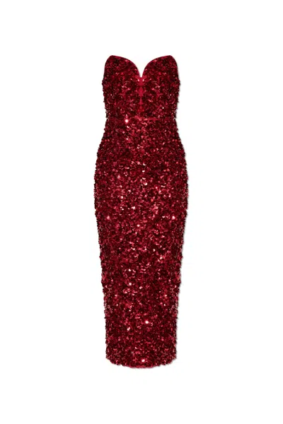 Self-portrait Self Portrait Off-the-shoulder Sequin Dress In Red
