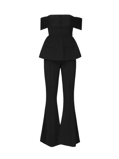 SELF-PORTRAIT ONE-PIECE JUMPSUIT WITH BARE SHOULDERS