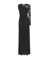 Self-portrait Self Portrait Women Black Rhinestone Mesh And Lace Maxi Dress