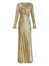 Self-portrait Long Dress In Gold Thread Dresses Gold In Gold