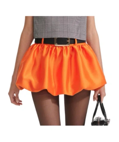 Self-portrait Orange Taffeta Skort