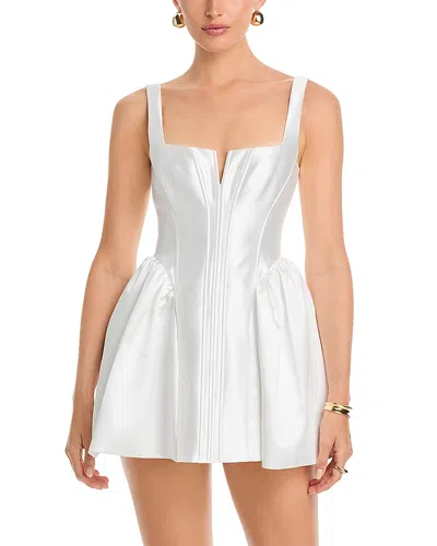 Self-portrait White Taffeta Flared Mini Dress