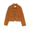 Self-portrait Cropped Suede Jacket In Multicolor