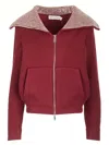 Self-portrait Oversized Collar Cardigan Jackets Bordeaux In Bordeaux