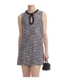 Self-portrait Black Sequin-embellished Boucl-tweed Mini Dress In Multicolor