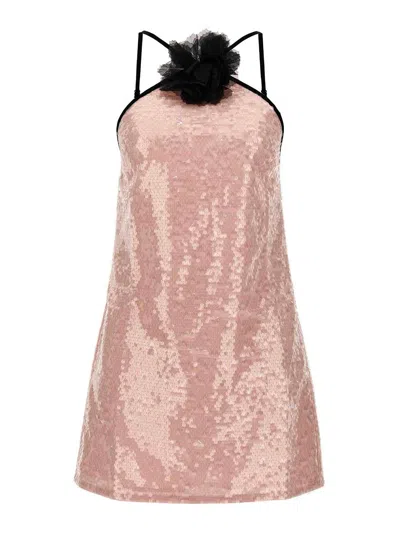 Self-portrait Pale Pink Sequin Mini Dress In Nude & Neutrals