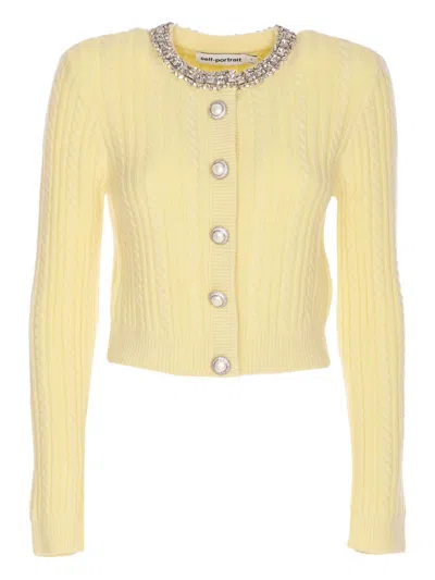 SELF-PORTRAIT SELF-PORTRAIT PALE YELLOW SWEATER