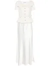 Self-portrait Tailored Belted Maxi Dress In Neutrals