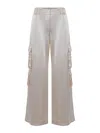 Self-portrait Cargo Pants In Satin