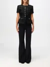 Self-portrait Womens Metallic Polyester Jumpsuit In Black