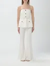 Self-portrait Pants  Woman Color White In Weiss