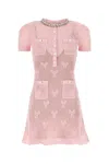 Self-portrait Self Portrait Women Pink Bow Crochet Crystal Mini Dress