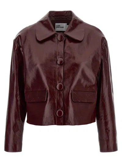 SELF-PORTRAIT PATENT LEATHER JACKET